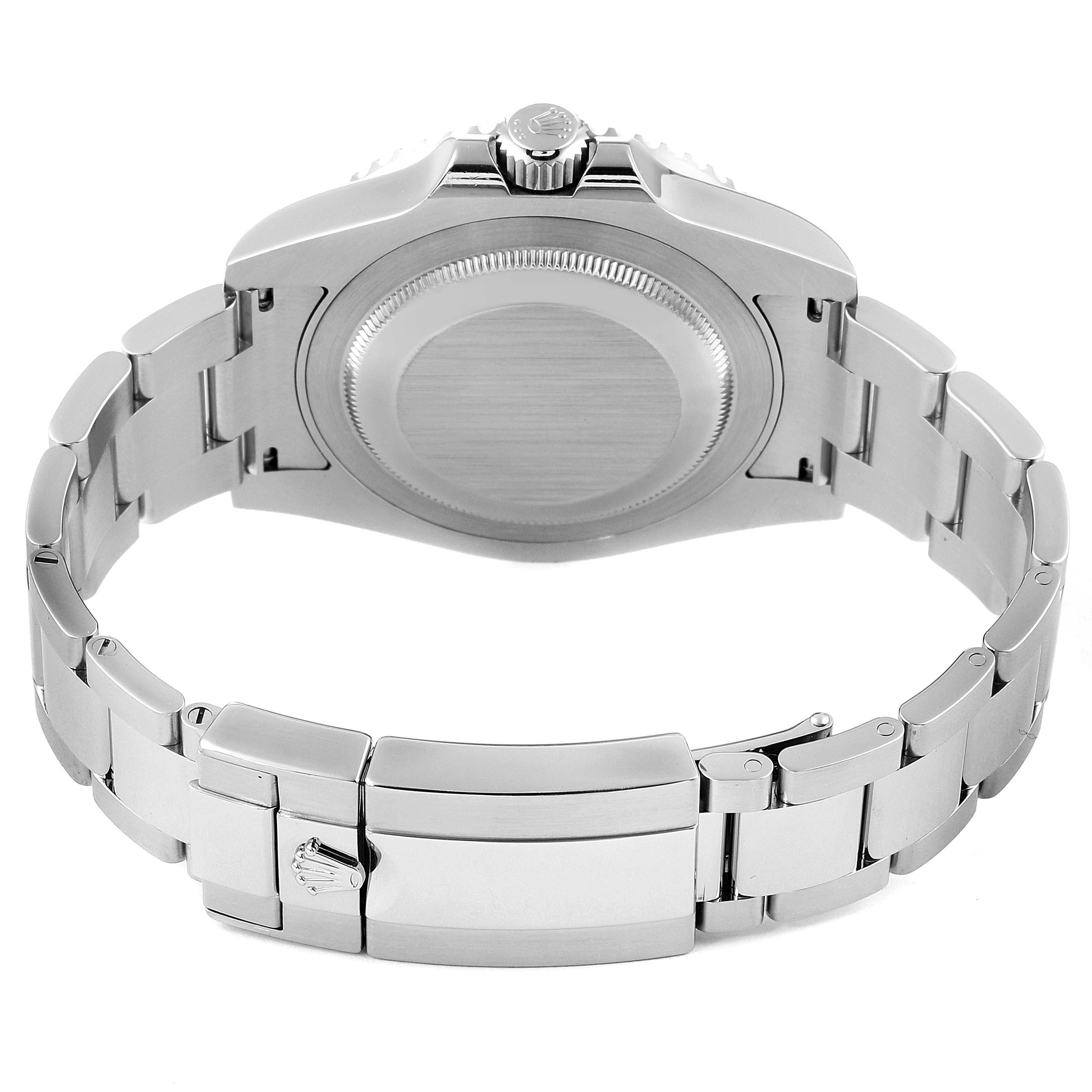 The image shows the back case and the bracelet clasp of a Rolex GMT-Master 116710 Men
s Stainless Steel Black Dial 116710 Men
s Stainless Steel Black Dial watch.