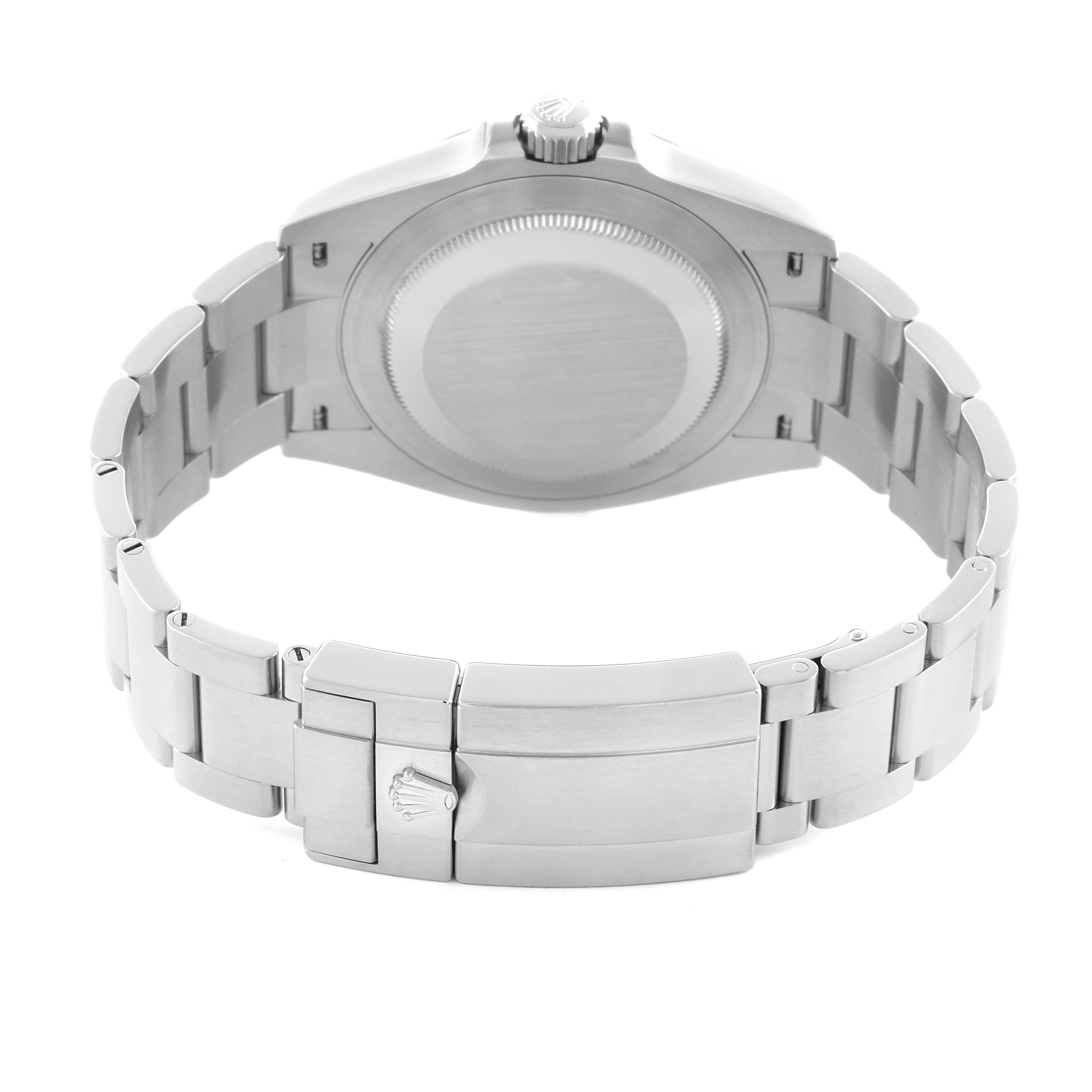 This image shows the back of the Rolex Air-King 126900 Men's Stainless Steel Black Dial 126900 Men's Stainless Steel Black Dial watch, highlighting the bracelet and clasp.