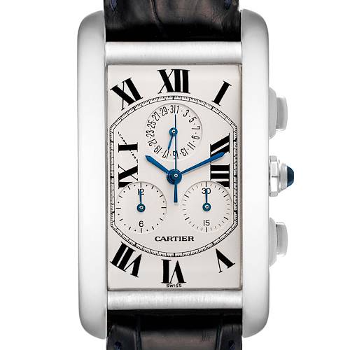 Photo of Cartier Tank Americaine Chronograph White Gold Mens Watch W2603356