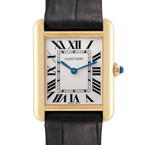 Photo of Cartier Tank Solo Small Yellow Gold Steel Silver Dial Ladies Watch W1018755