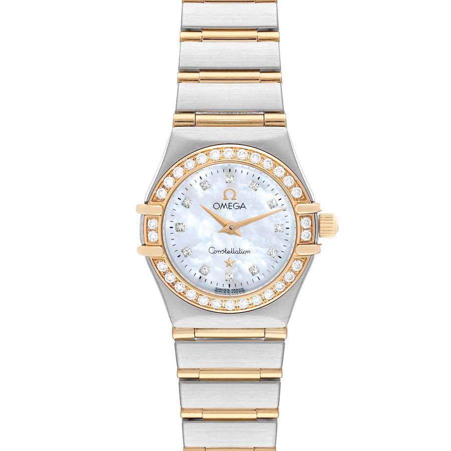 Omega Constellation 95 Mother Of Pearl Diamond Yellow Gold Steel Ladies Watch 1267.75.00 SwissWatchExpo
