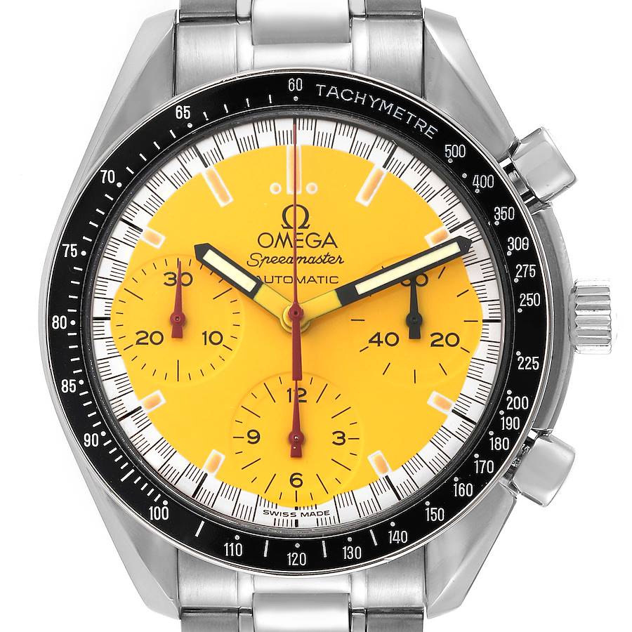 Omega Speedmaster Schumacher Yellow Dial Automatic Steel Mens Watch 3510.12.00 SwissWatchExpo