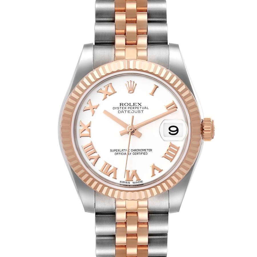 Rolex Datejust 31 Midsize Steel Rose Gold White Dial Ladies Watch 178271 Box Card SwissWatchExpo
