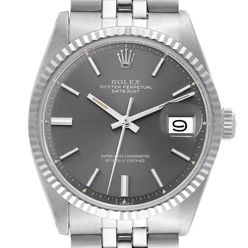 Photo of Rolex Datejust Steel White Gold Silver Grey Dial Vintage Mens Watch 1601