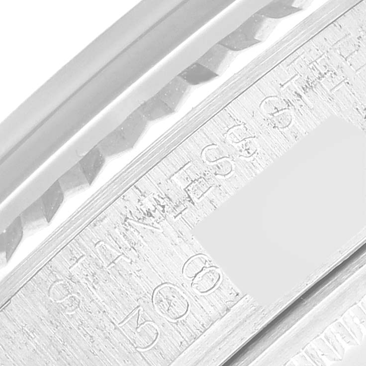 This image shows a close-up of the engraved serial number on the Vintage Collection model by Rolex.