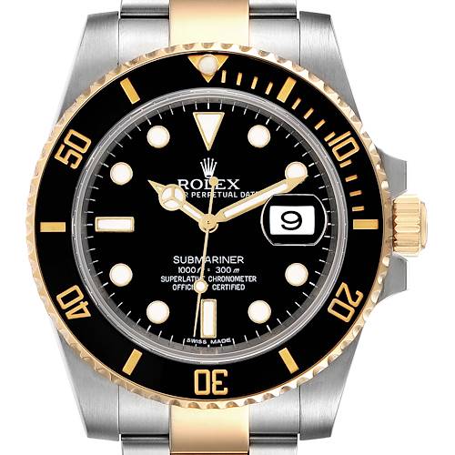 Photo of Rolex Submariner Steel Yellow Gold Black Dial Mens Watch 116613