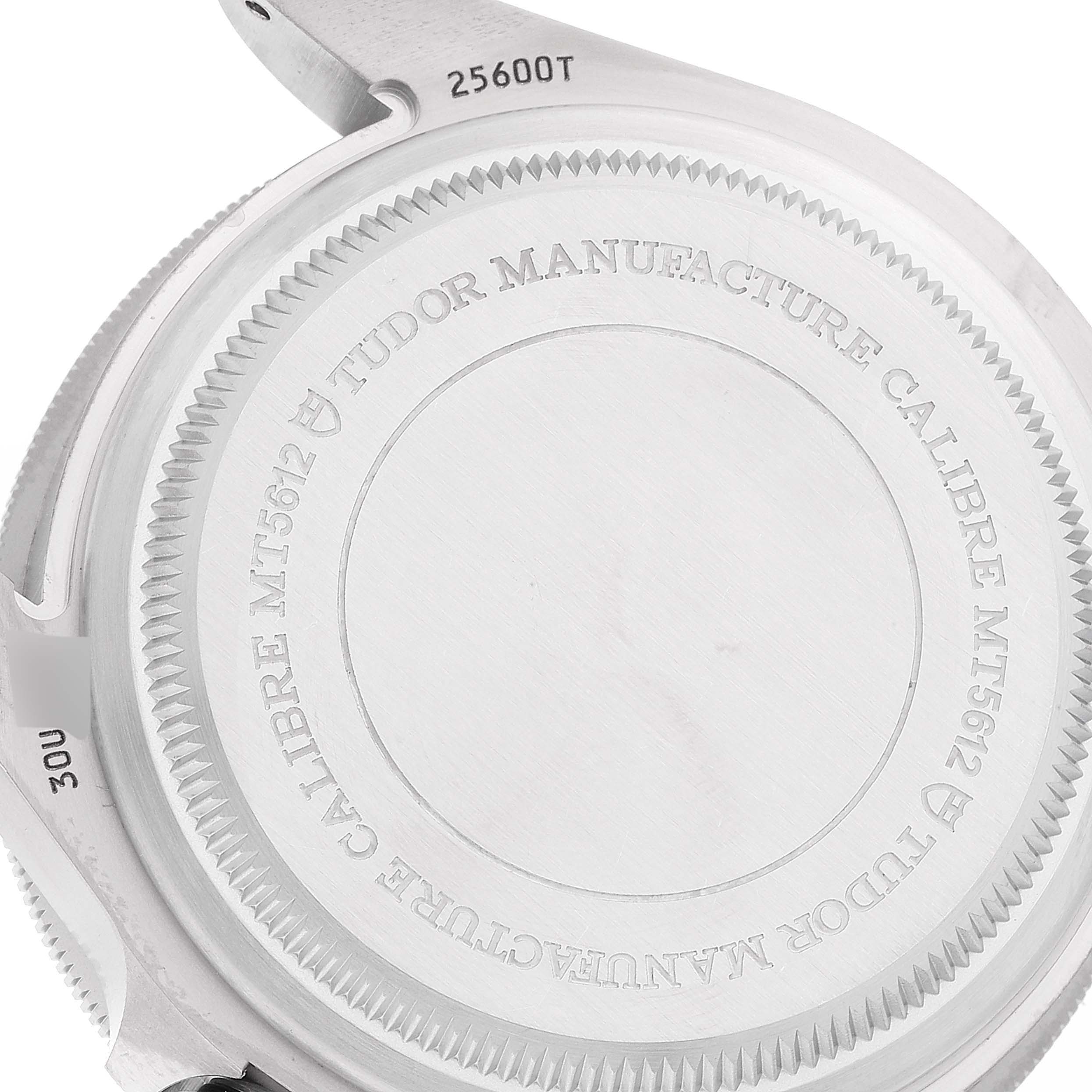 This image shows the back case of the Tudor Pelagos 25600TN Men
s Titanium Black Dial 25600TN Men
s Titanium Black Dial watch, highlighting the model number and caliber inscription.