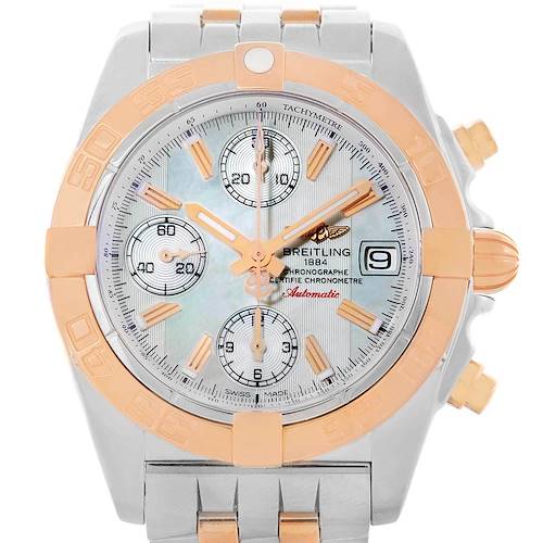 Photo of Breitling Chrono Galactic Stainless Steel Rose Gold Watch C13358 ** Partial Payment**