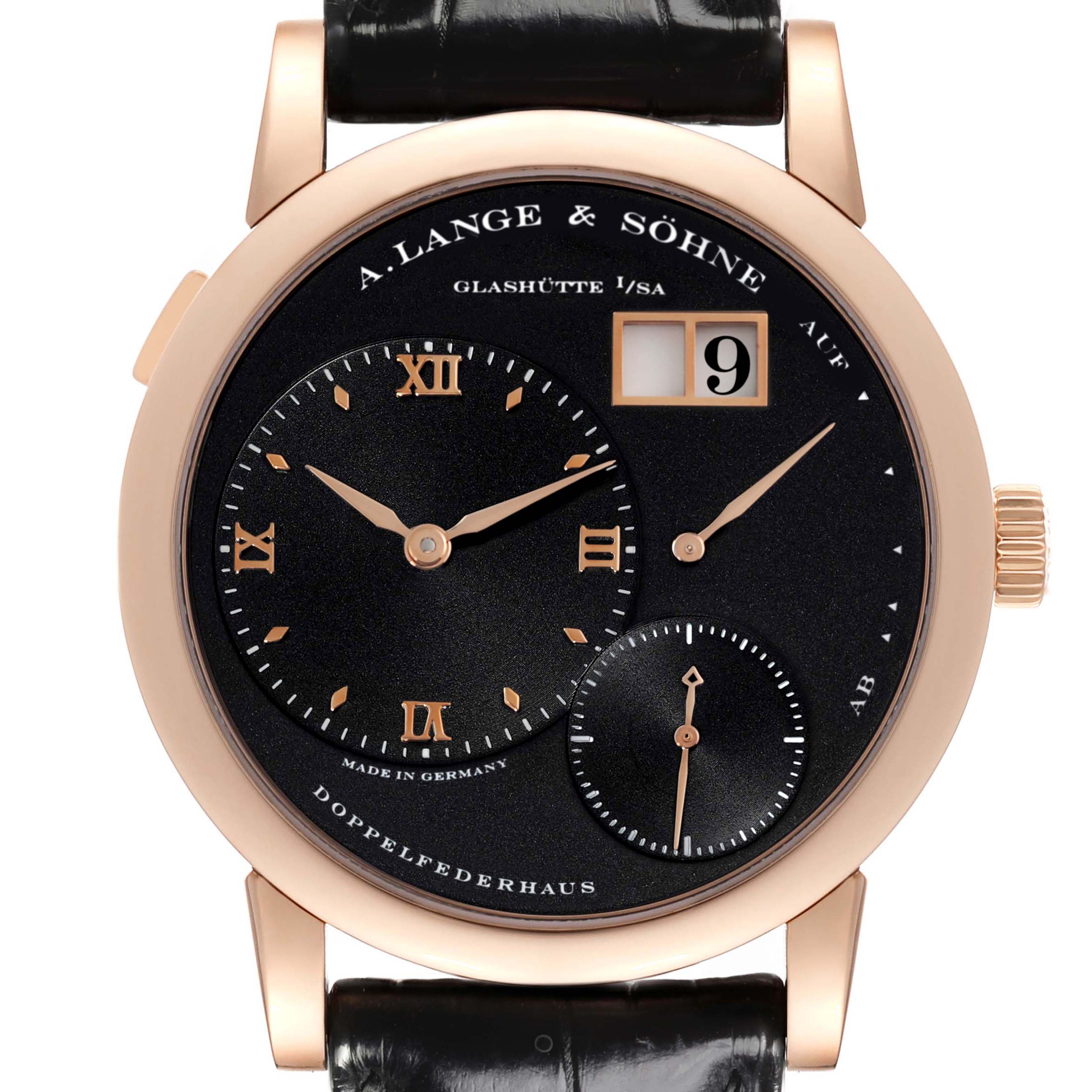 Lange Sohne Lange Rose Gold Black Dial Mens Watch