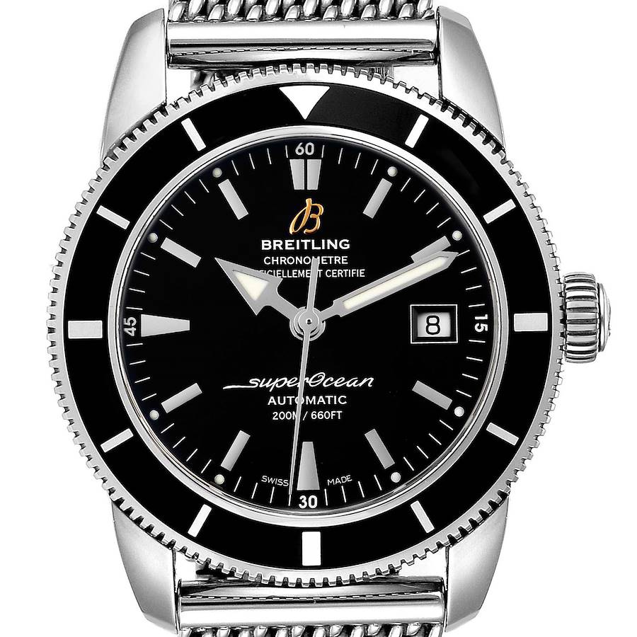 Breitling Superocean Heritage 42 Mesh Bracelet Mens Watch A17321 SwissWatchExpo