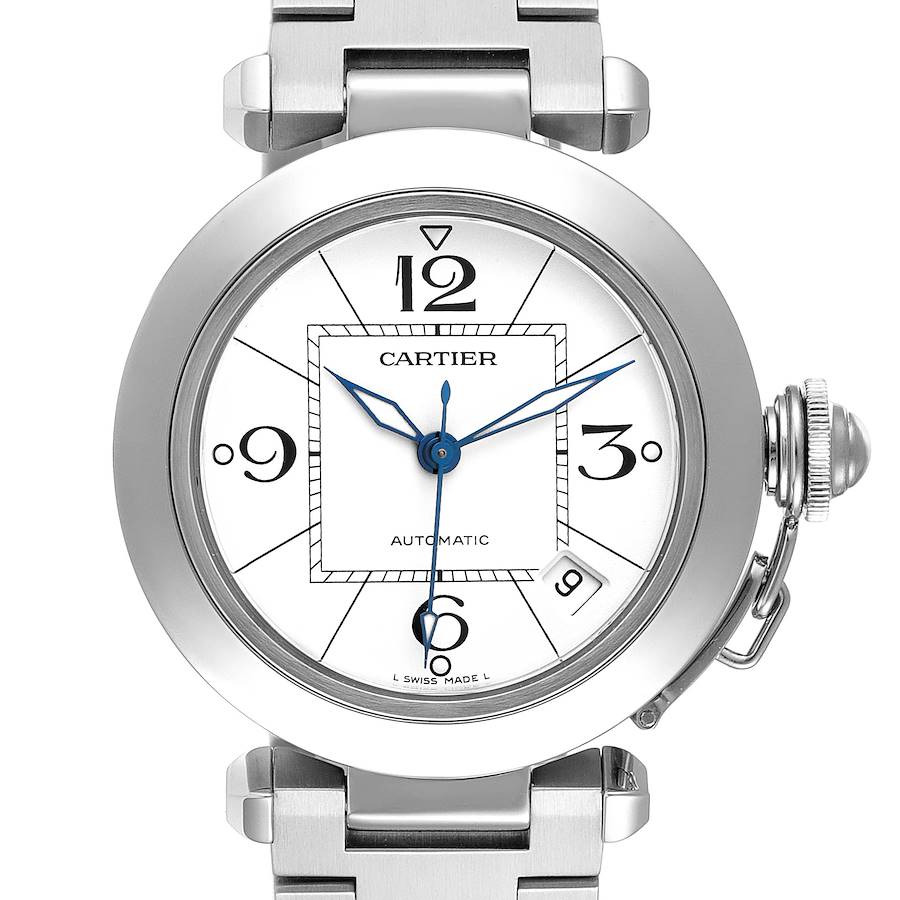 Cartier Pasha C Midsize White Dial Automatic Steel Ladies Watch W31074M7 SwissWatchExpo