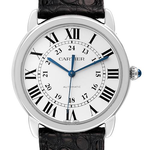 Photo of Cartier Ronde Solo Silver Dial Black Strap Automatic Watch WSRN0021