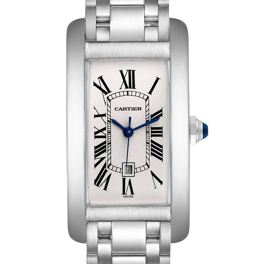 Cartier Tank Americaine Midsize White Gold Automatic Ladies Watch W26036L1 SwissWatchExpo