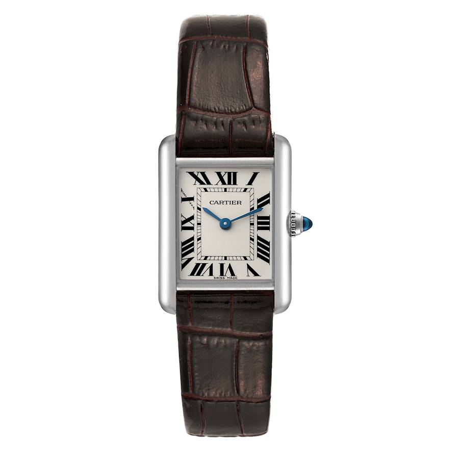 Cartier Tank Louis White Gold Brown Strap Ladies Watch W1541056