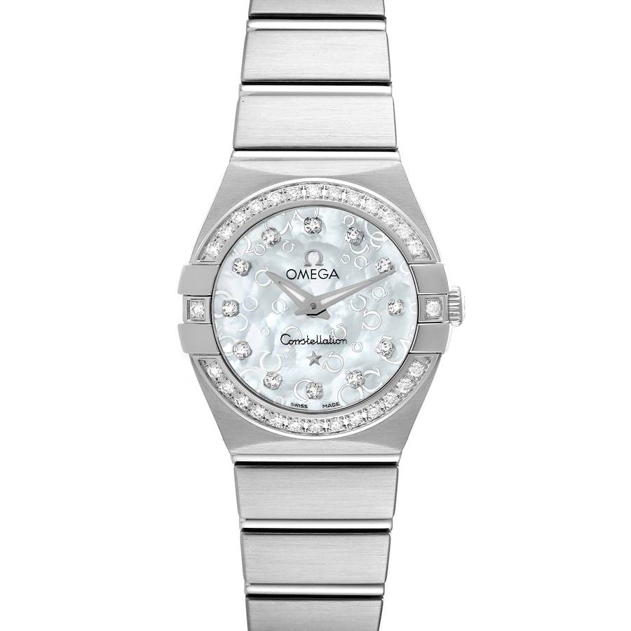 Omega Constellation Mother Of Pearl Diamond Steel Ladies Watch 123.15.24.60.52.001 SwissWatchExpo
