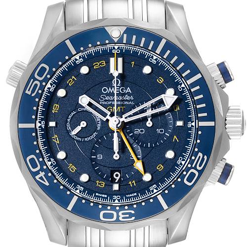 Photo of Omega Seamaster 300 GMT Steel Mens Watch 212.30.44.52.03.001 Box Card