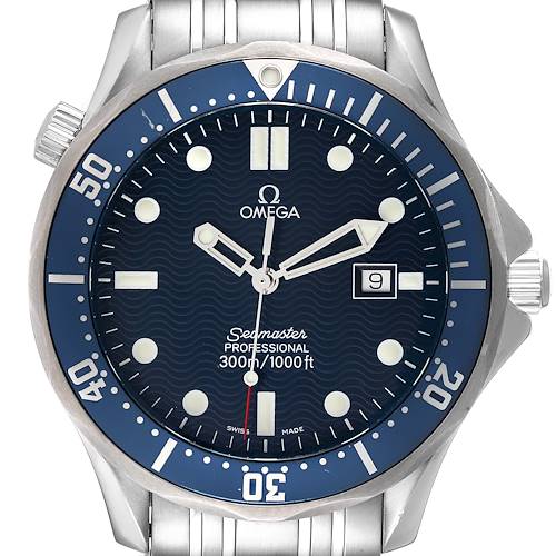 Photo of Omega Seamaster 41mm James Bond Blue Dial Steel Watch 2541.80.00 Card