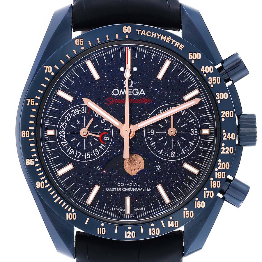 Omega Speedmaster Blue Side of the Moon Mens Watch 304.93.44.52.03.002 Box Card SwissWatchExpo