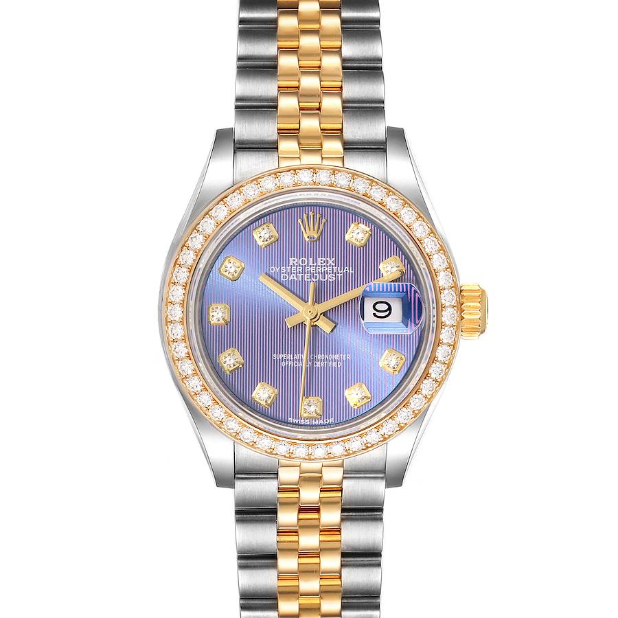 Rolex Datejust 28 Steel Yellow Gold Lavender Diamond Ladies Watch 279383 SwissWatchExpo