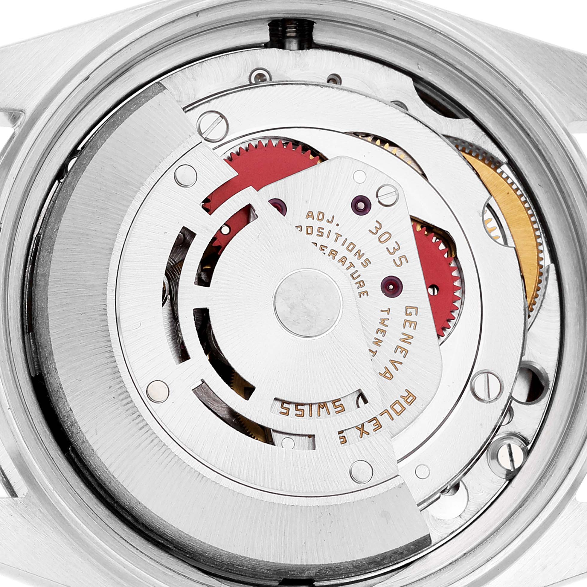 The image shows the movement mechanism of a Vintage Collection model by Rolex from a top-down angle.