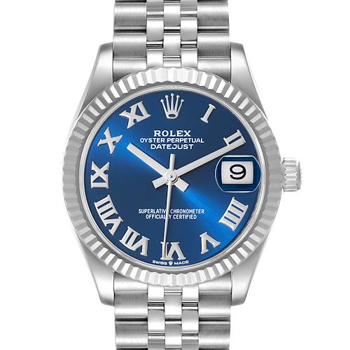Photo of Rolex Datejust Midsize 31 Steel White Gold Blue Dial Watch 278274 Unworn