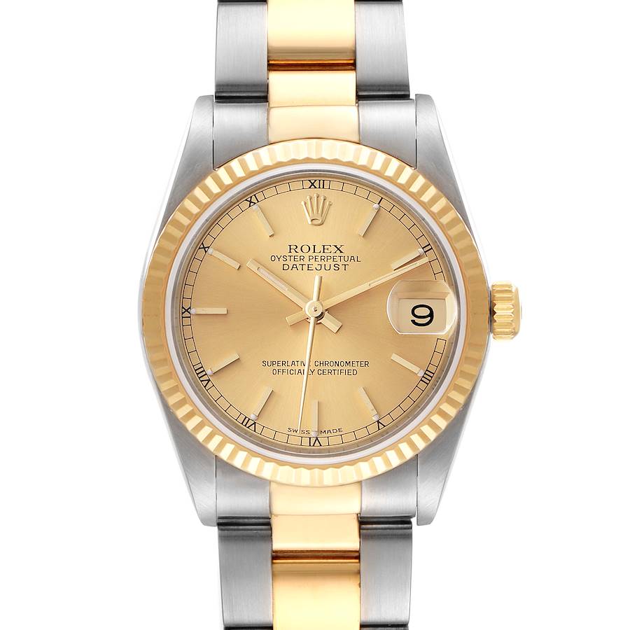 Rolex Datejust Midsize Champagne Dial Steel Yellow Gold Ladies Watch 78273 SwissWatchExpo