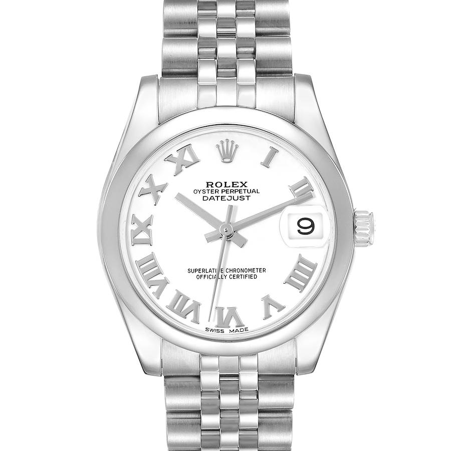 Rolex Datejust Midsize Steel White Roman Dial Ladies Watch 178240 Box Card SwissWatchExpo