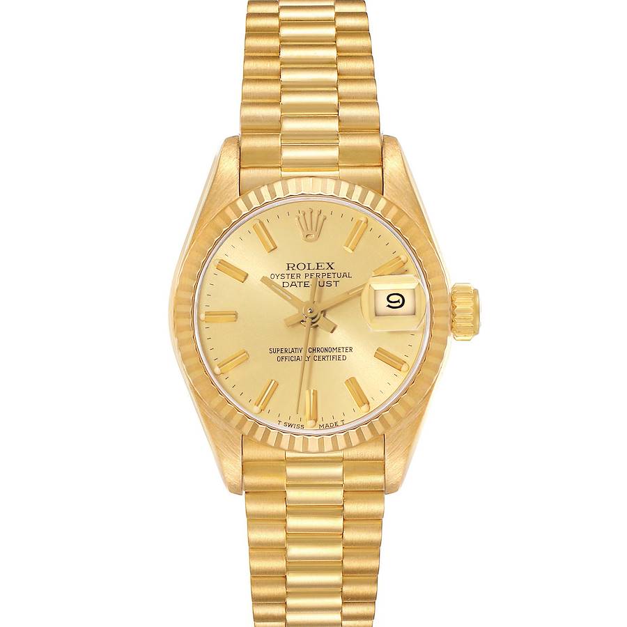 Rolex Datejust President Yellow Gold Ladies Watch 69178 Papers SwissWatchExpo