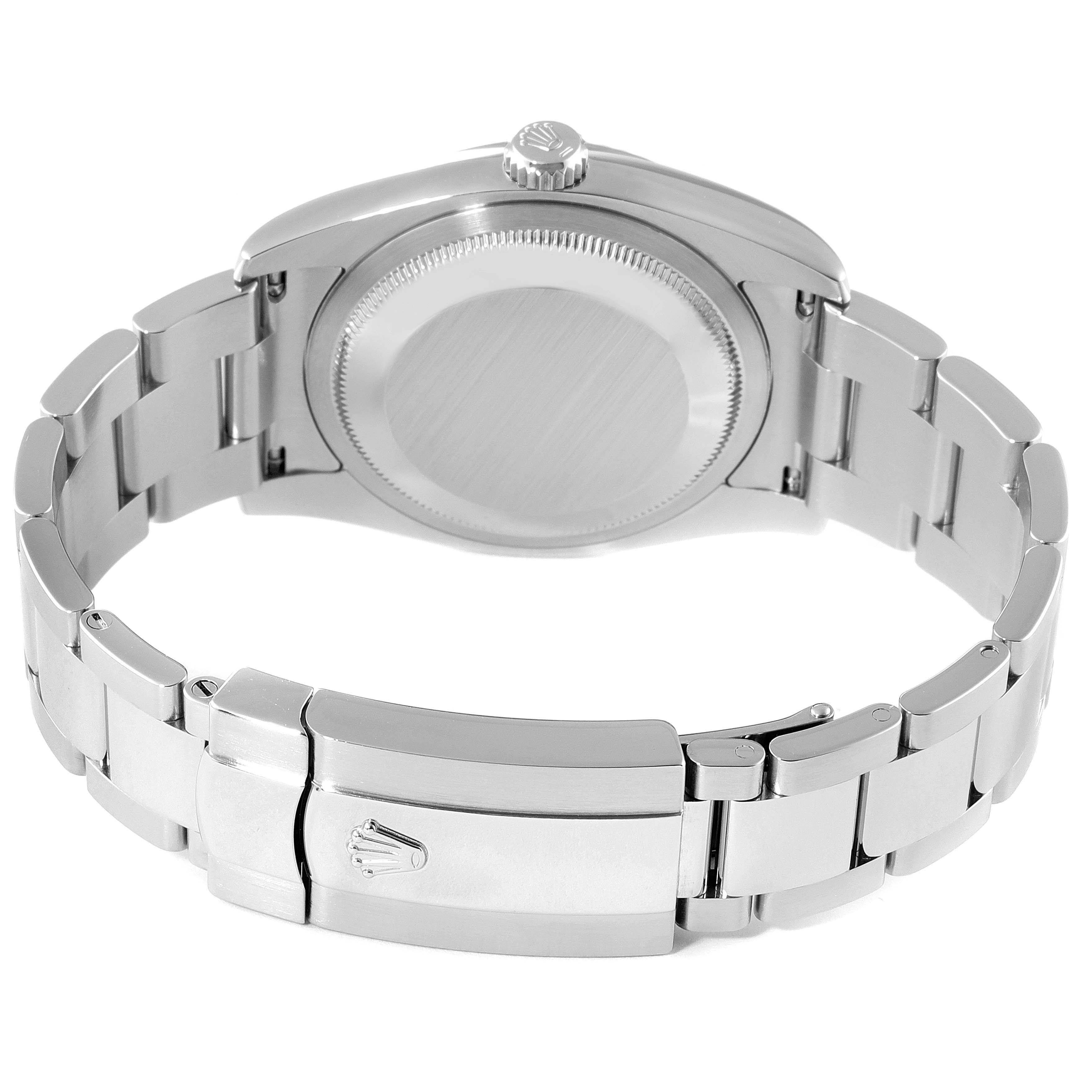 The image shows the back case and clasp of a Rolex Datejust 116234 Men's Stainless Steel Blue Dial 116234 Men's Stainless Steel Blue Dial model watch from a rear angle.