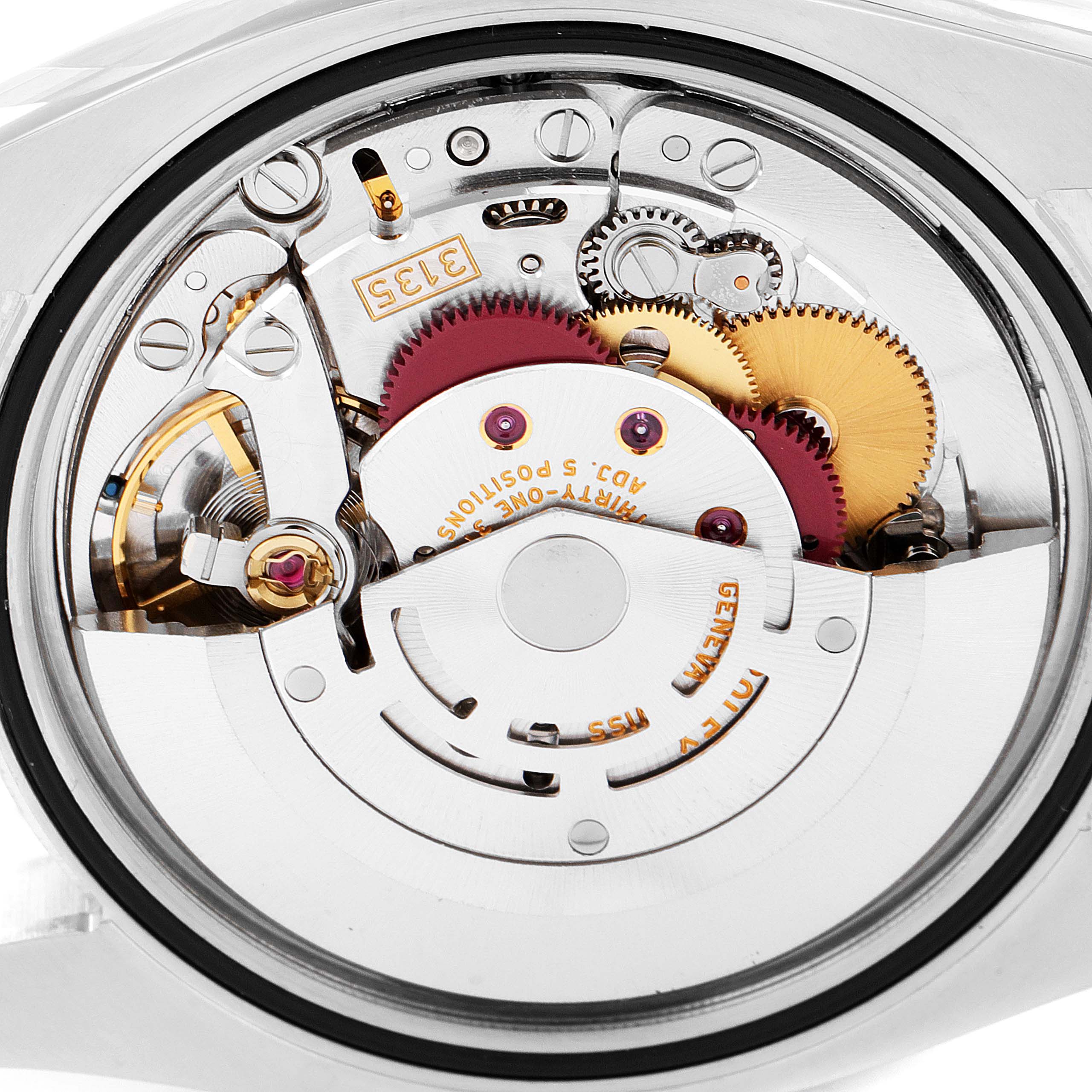 The image shows the internal mechanism (movement) of a Rolex Datejust 116234 Men's Stainless Steel Blue Dial 116234 Men's Stainless Steel Blue Dial watch, viewed from the back.