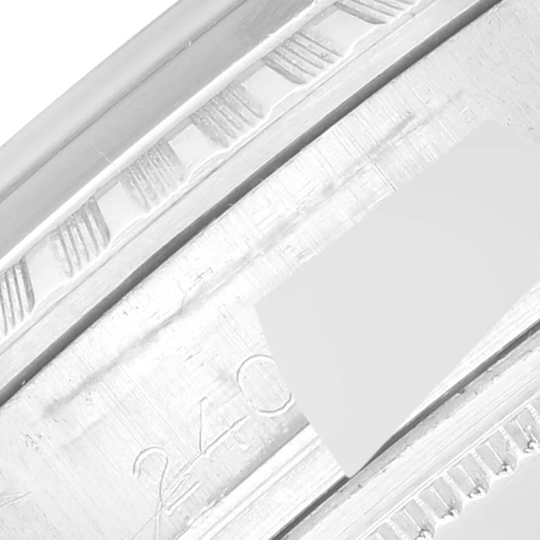 Close-up angle showing the engraved details and bezel of the Rolex Vintage Collection 1601 Men's Stainless Steel Silver Dial 1601 Men's Stainless Steel Silver Dial watch.