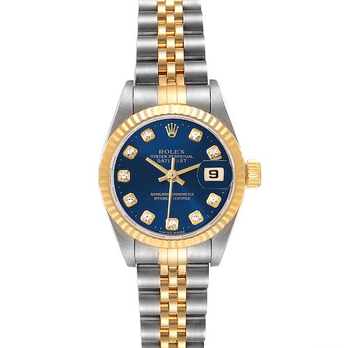 Photo of Rolex Datejust Steel Yellow Gold Blue Diamond Dial Ladies Watch 79173