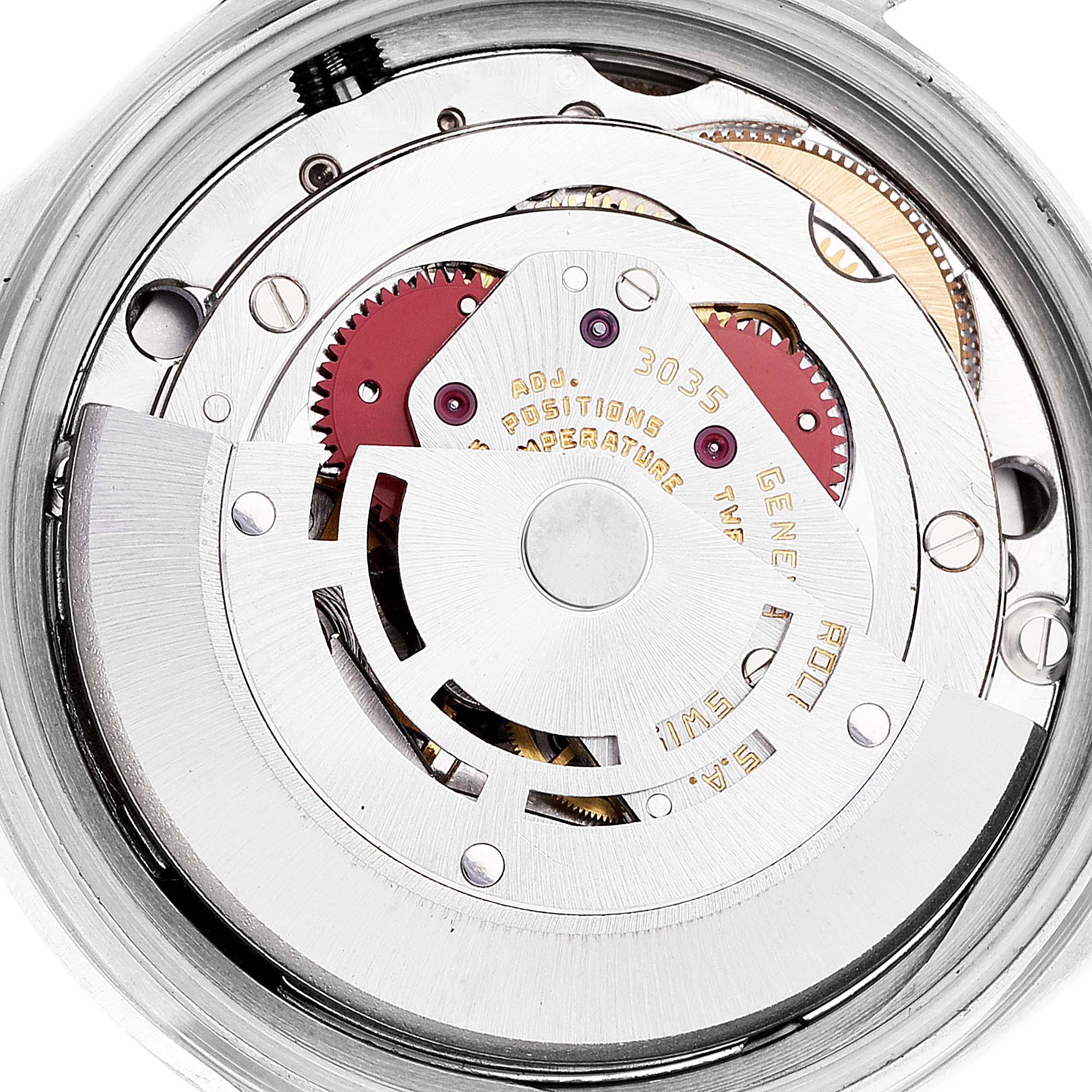 This is an internal view of the movement mechanism of a Vintage Collection model by Rolex.
