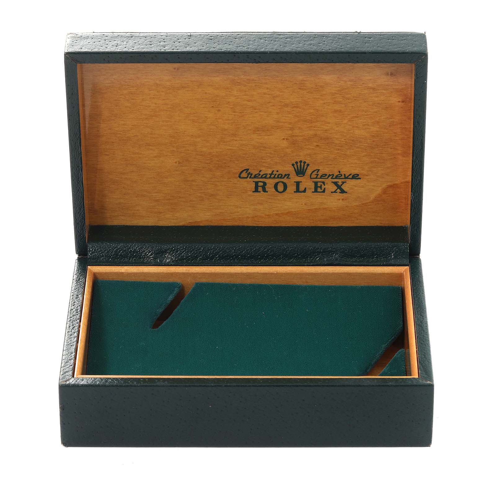 The image shows an open box for the Vintage Collection model by Rolex, displaying its interior.