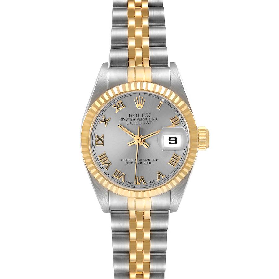 Rolex Datejust Steel Yellow Gold Slate Roman Dial Ladies Watch 69173 Papers SwissWatchExpo