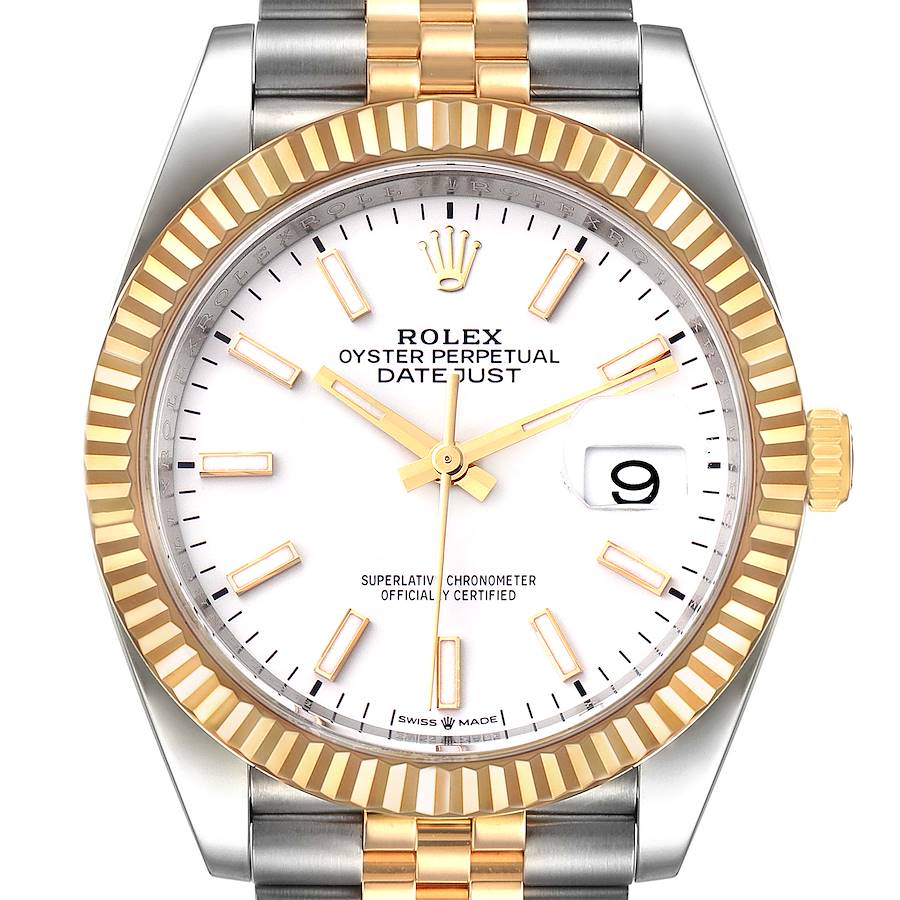 Rolex Datejust Steel Yellow Gold White Dial Mens Watch 126233 Box Card SwissWatchExpo