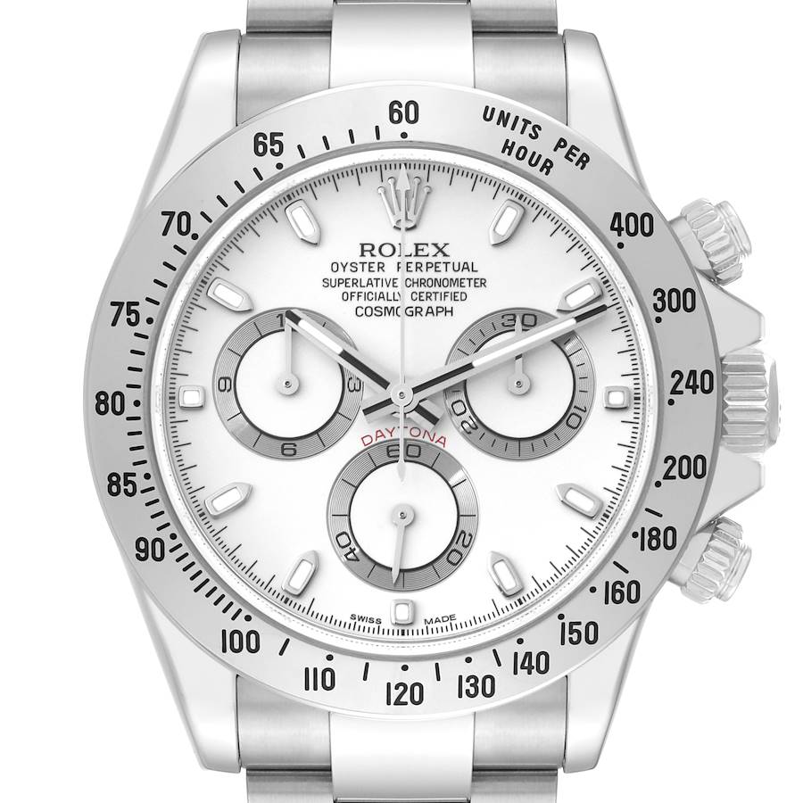 Rolex Daytona White Dial Chronograph Steel Mens Watch 116520 SwissWatchExpo