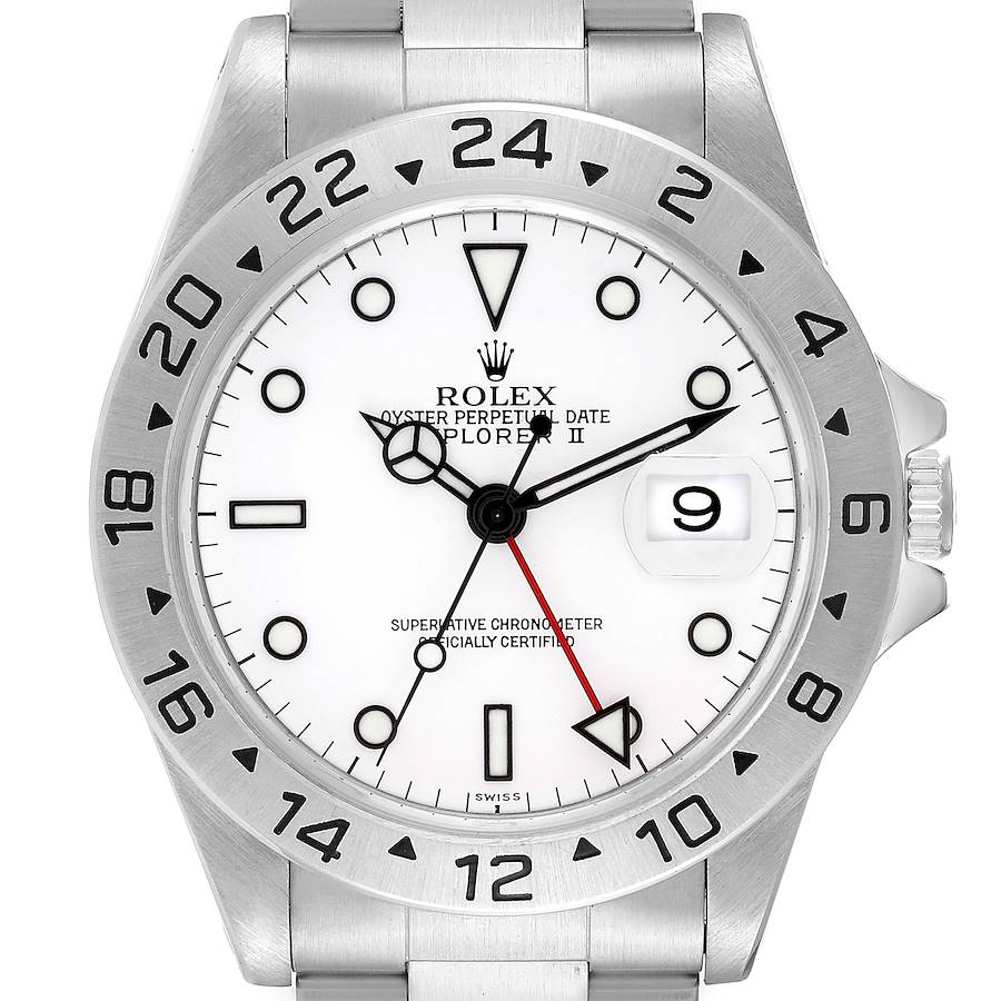 Rolex Explorer II Polar Dial Steel Mens Watch 16570 Box Papers SwissWatchExpo