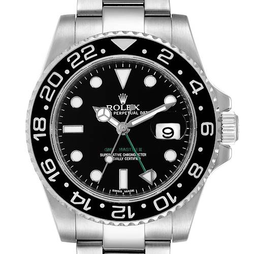 Photo of Rolex GMT Master II Black Dial Steel Mens Watch 116710 Box Card
