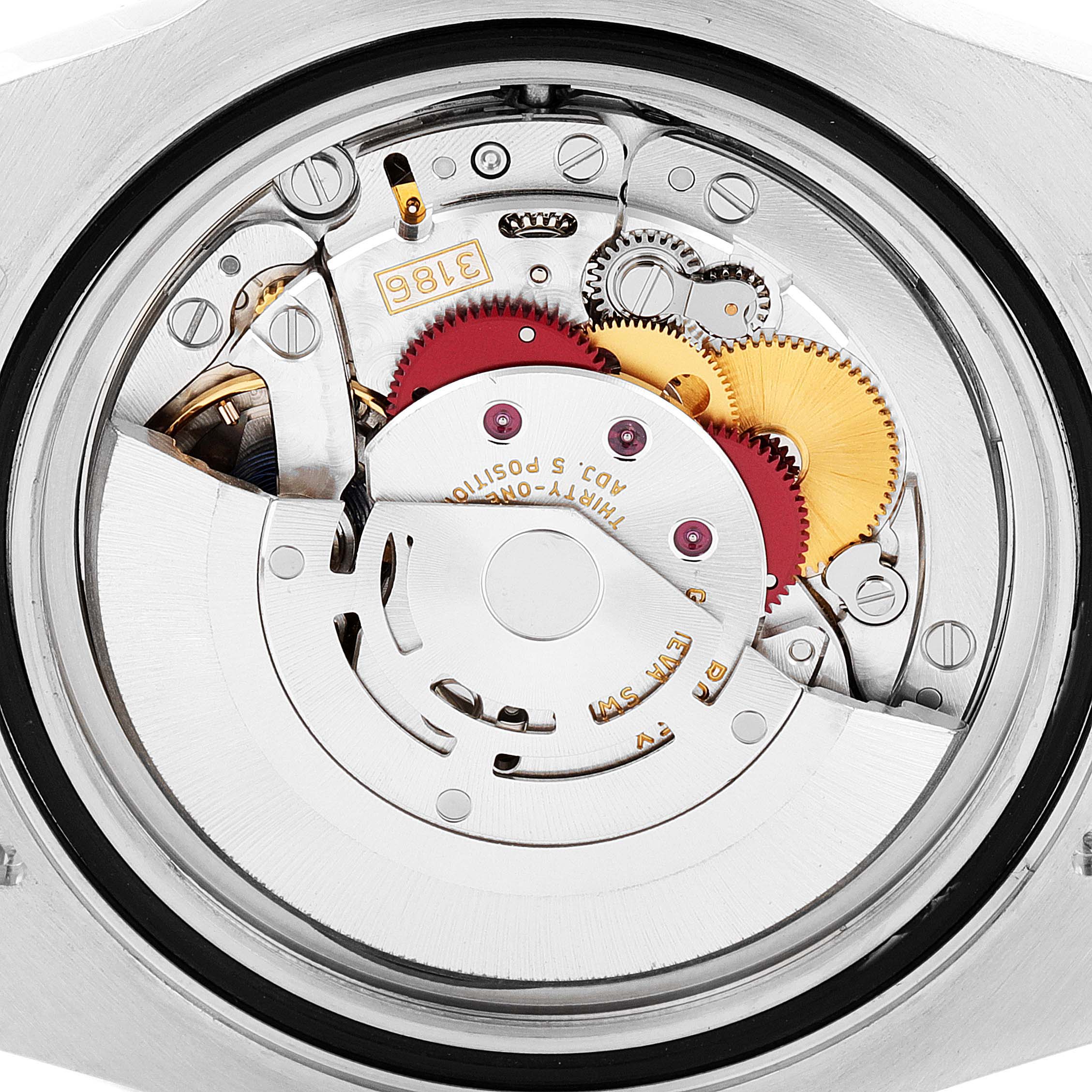 This image shows the internal mechanical movement of a Rolex GMT-Master 116713 Men's Steel and Gold (two tone) Black Dial 116713 Men's Steel and Gold (two tone) Black Dial model, viewed from the caseback.