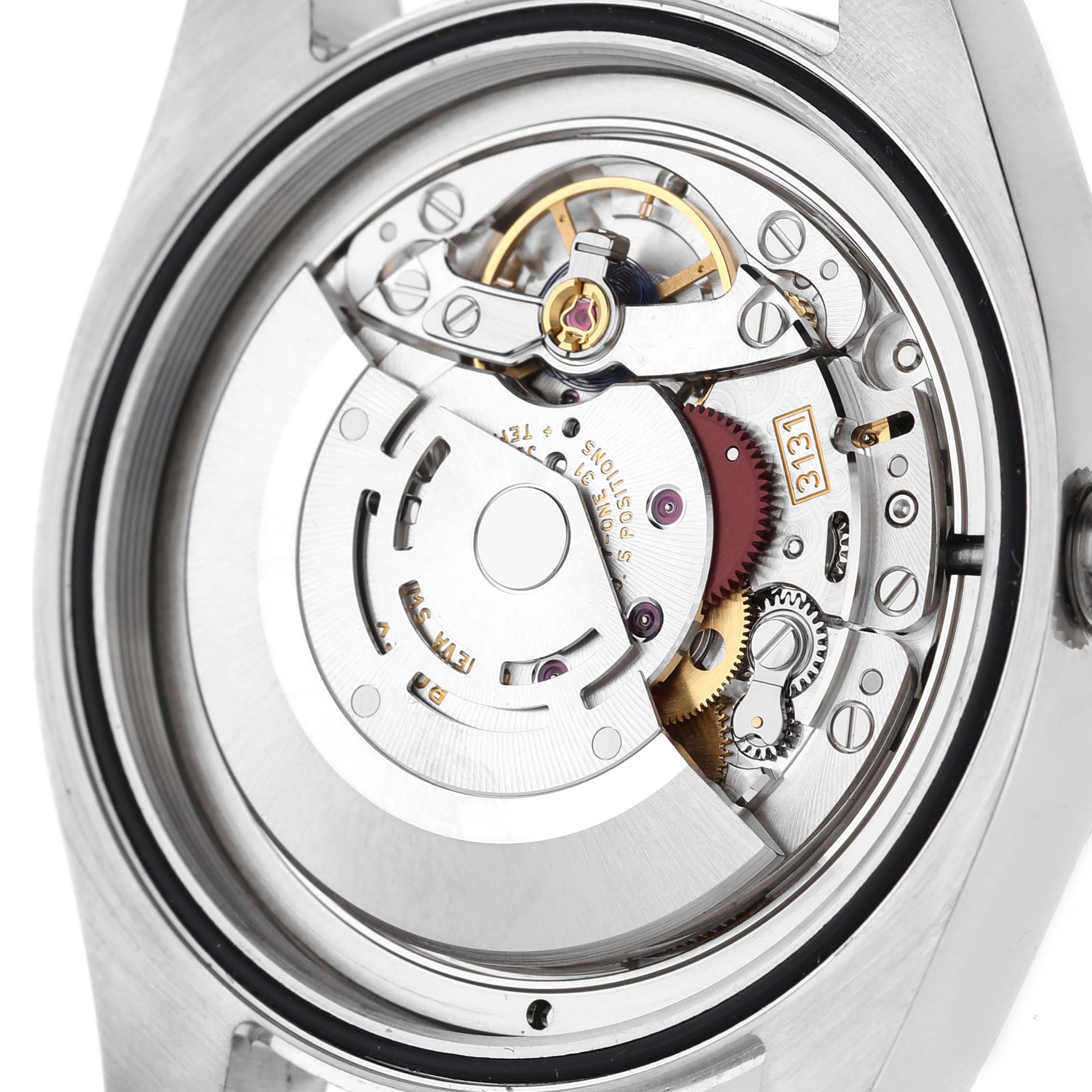 The image shows a close-up view of the inner mechanical movement of a Rolex Air-King 116900 Men's Stainless Steel Black Dial 116900 Men's Stainless Steel Black Dial watch.