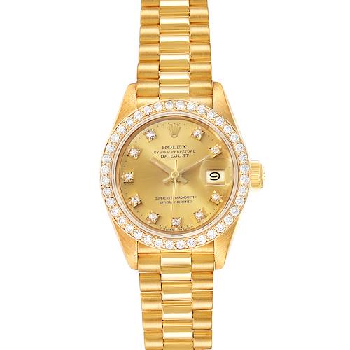 Photo of Rolex President Datejust Yellow Gold Diamond Ladies Watch 69138 Box