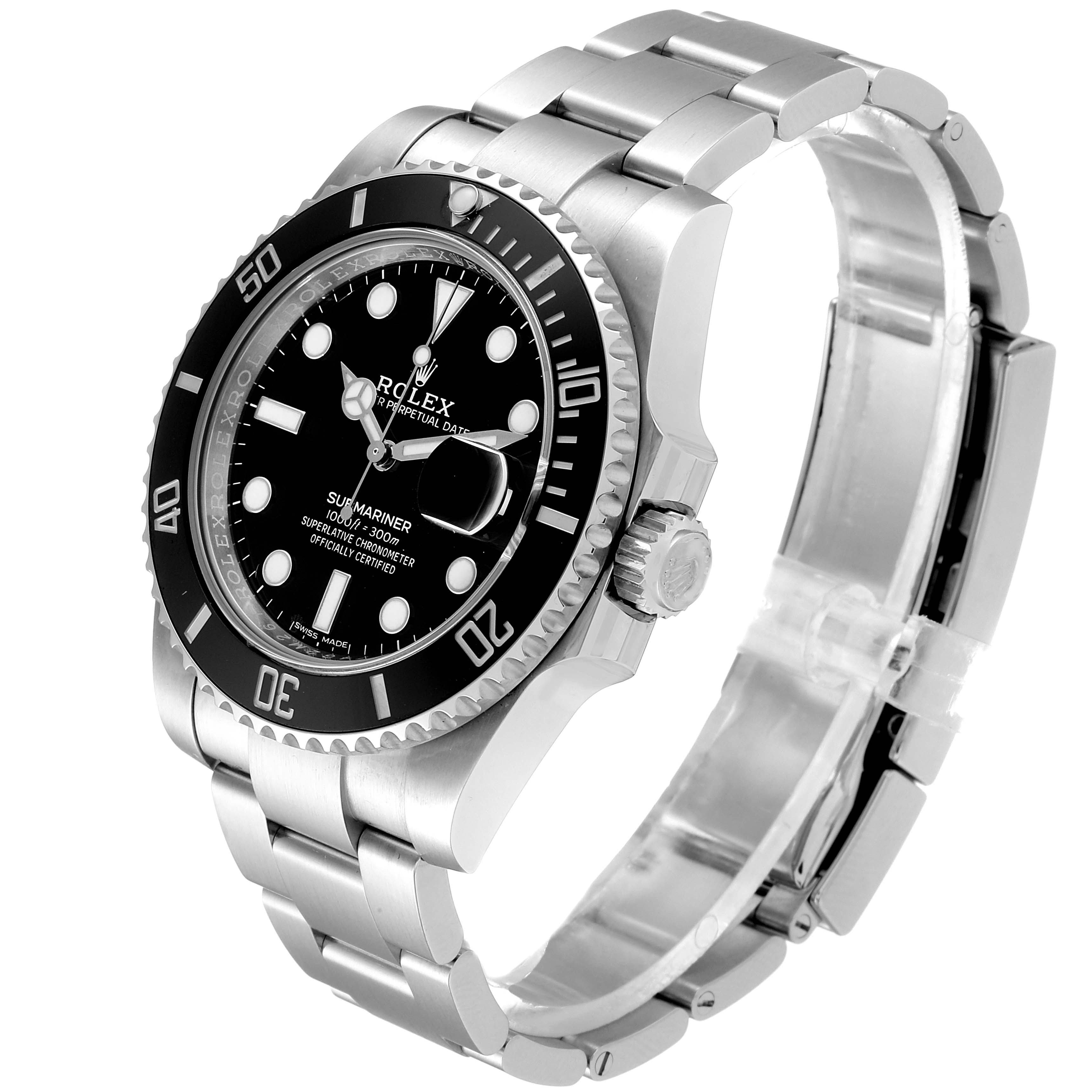 The image shows a Rolex Submariner 116610 Men
s Stainless Steel Black Dial 116610 Men
s Stainless Steel Black Dial watch from a front-right angle, highlighting the dial, bezel, and bracelet.