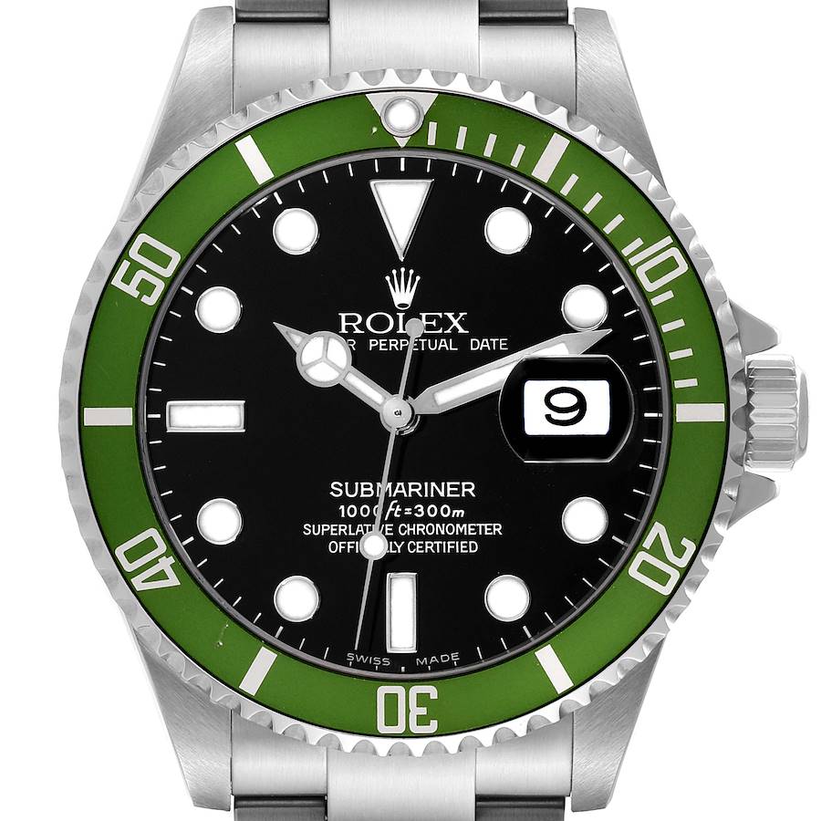 Rolex Submariner Kermit Green Bezel Steel Mens Watch 16610LV SwissWatchExpo