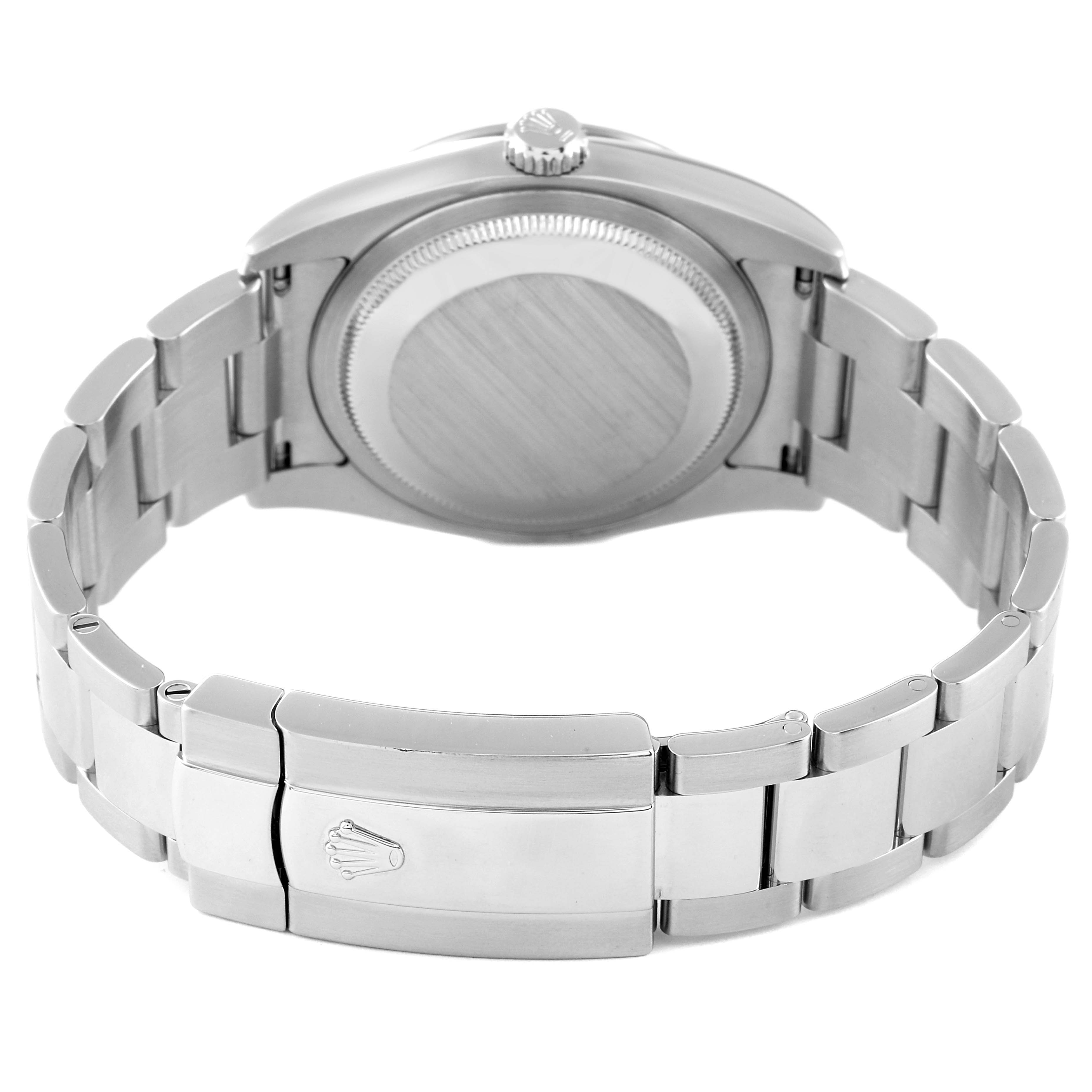 This image shows the back view of a Rolex Turn-o-Graph 116264 Men's Stainless Steel White Dial 116264 Men's Stainless Steel White Dial watch, highlighting the bracelet and clasp.