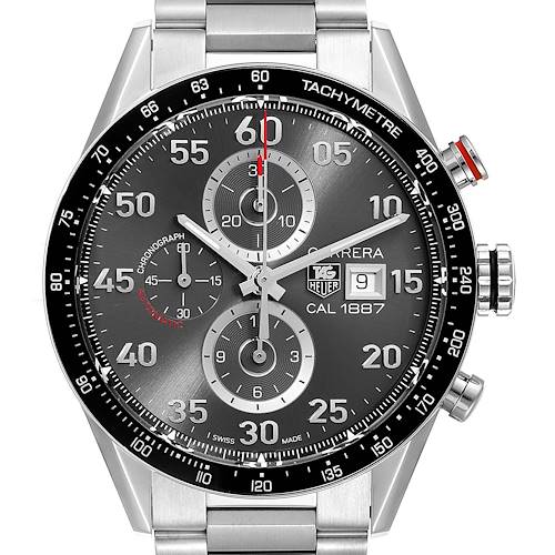 Photo of Tag Heuer Carrera Steel Grey Dial Chronograph Mens Watch CAR2A11