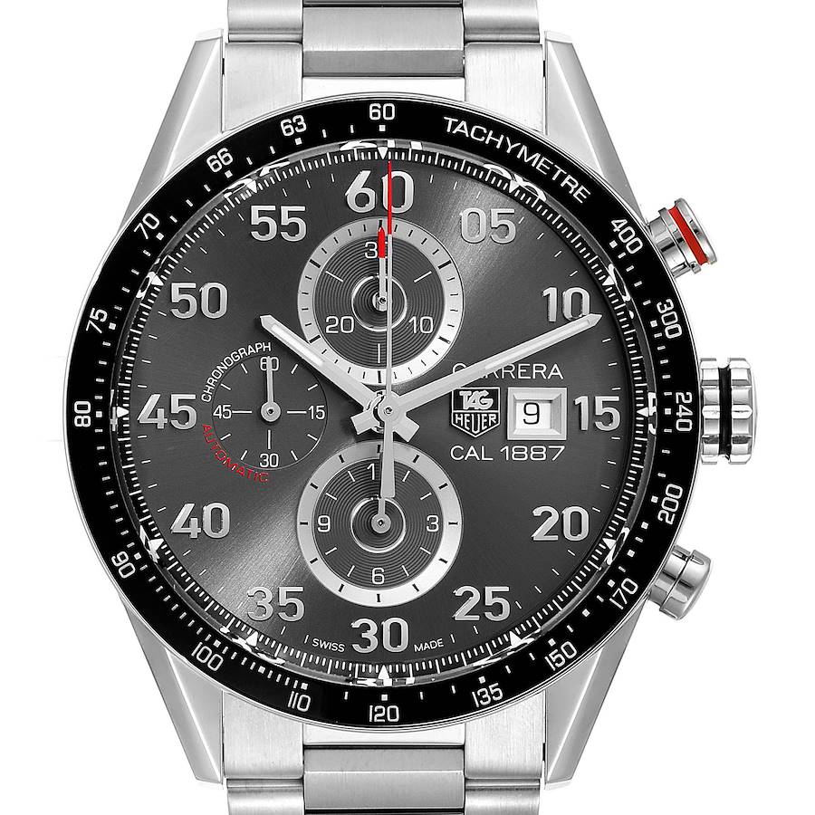 Tag Heuer Carrera Steel Grey Dial Chronograph Mens Watch CAR2A11 SwissWatchExpo
