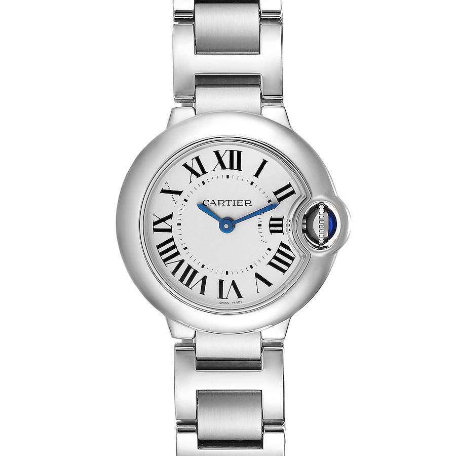 Cartier Ballon Blue 29 Silver Dial Quartz Steel Ladies Watch W69010Z4 SwissWatchExpo