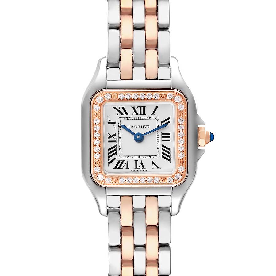 Cartier Panthere Small Steel Rose Gold Diamond Ladies Watch W3PN0006 Box Card SwissWatchExpo