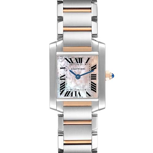 Photo of Cartier Tank Francaise Steel Rose Gold Mother Of Pearl Ladies Watch W51027Q4 Box Papers